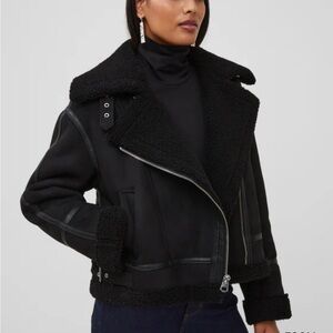 NWOT French Connection Faux Shearling Aviator Jacket